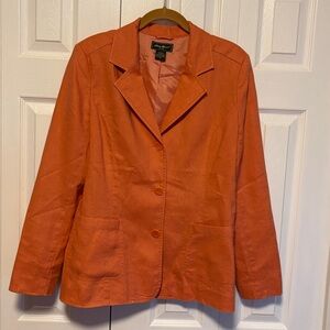 Eddie Bauer 100% Linen Orange Classic Blazer